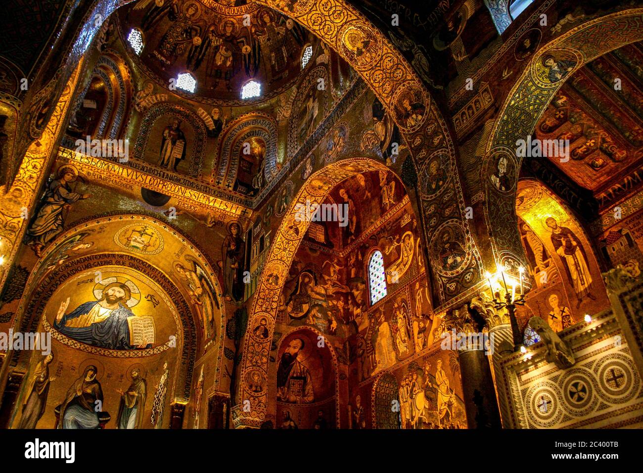 Decorazione interna della cattedrale di Palermo - Patrimonio dell'Umanità dell'UNESCO (Sicilia / Italia) Foto Stock