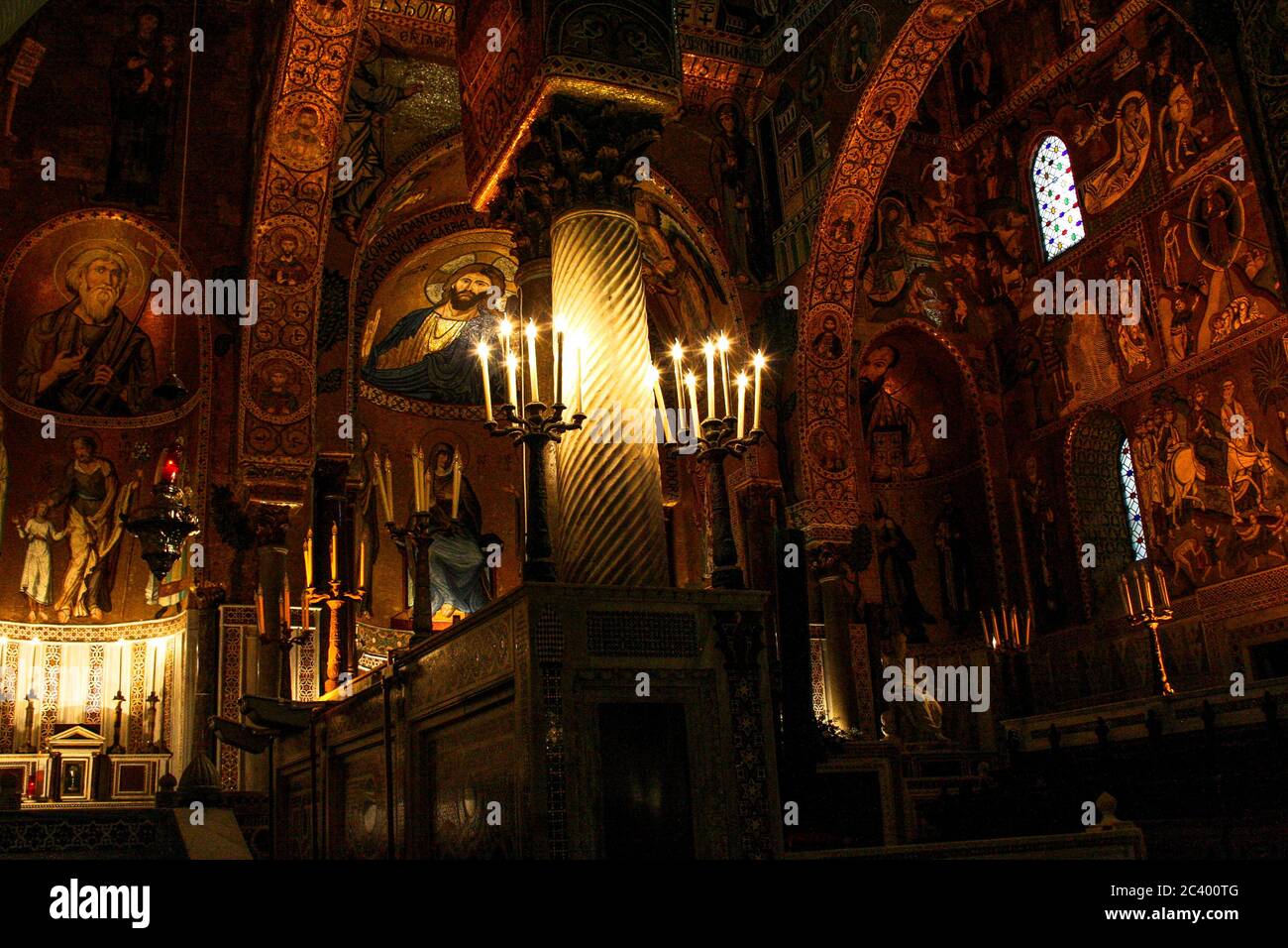 Decorazione interna della cattedrale di Palermo - Patrimonio dell'Umanità dell'UNESCO (Sicilia / Italia) Foto Stock