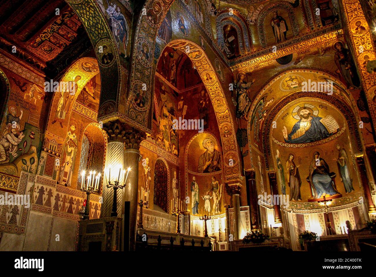 Decorazione interna della cattedrale di Palermo - Patrimonio dell'Umanità dell'UNESCO (Sicilia / Italia) Foto Stock
