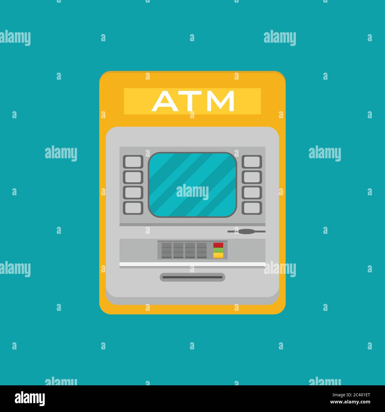 Icona della macchina ATM a vettore piatto Illustrazione Vettoriale