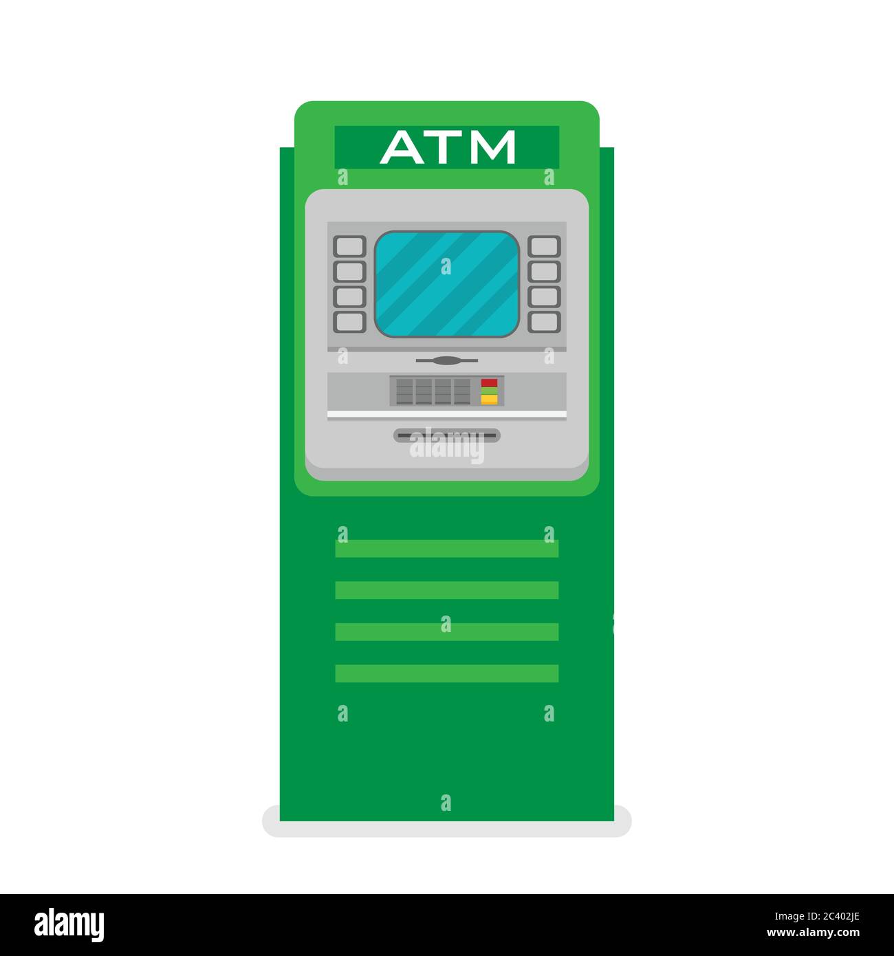 Icona della macchina ATM a vettore piatto Illustrazione Vettoriale