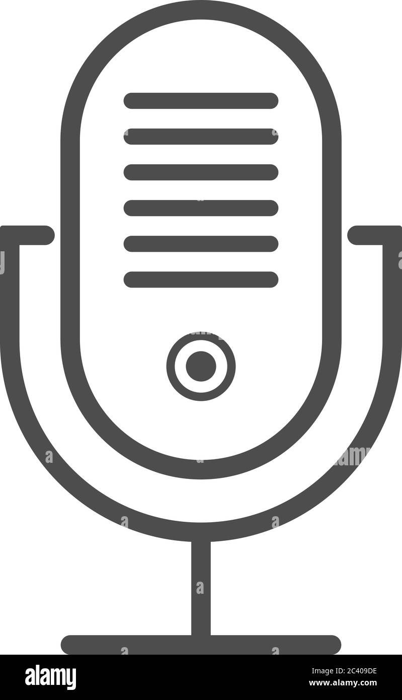 icona del microfono per la registrazione vocale semplice o simbolo vettoriale Illustrazione Vettoriale