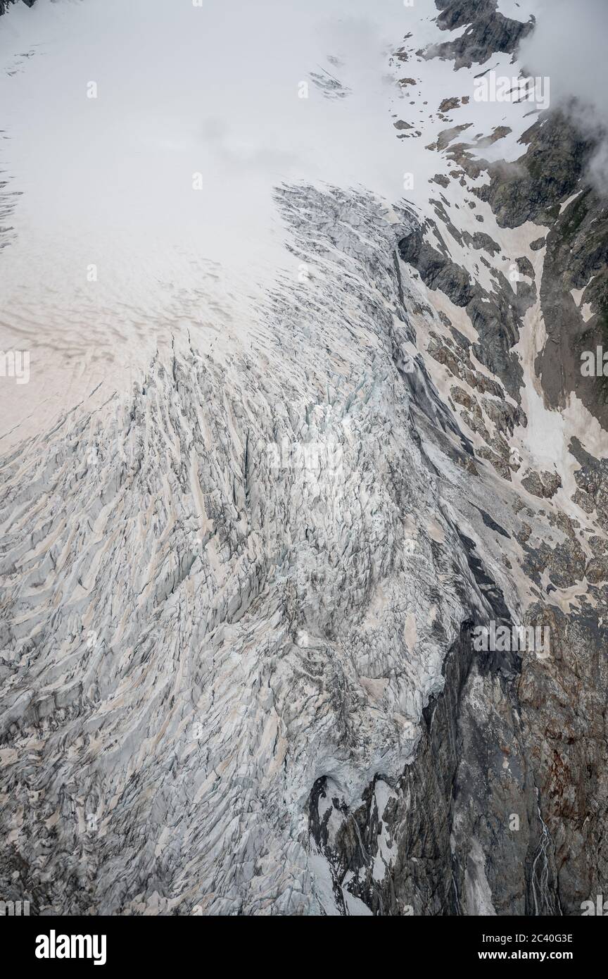 Ghiacciaio di Ischmeer sul retro del Monte Eiger a Grindelwald Foto Stock