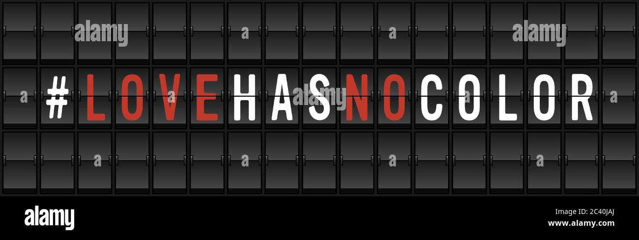 L'amore non ha banner di protesta a colori. Illustrazione vettoriale del concetto di design della scheda di visualizzazione con sportellino diviso AirPort Illustrazione Vettoriale