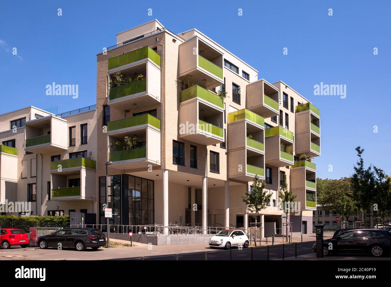 L'edificio di appartamenti 55 Frames sulla via Tel-Aviv, Colonia, Germania. Die Wohnanlage 55 Frames an der Tel-Aviv-Strasse, Koeln, Deutschland. Foto Stock