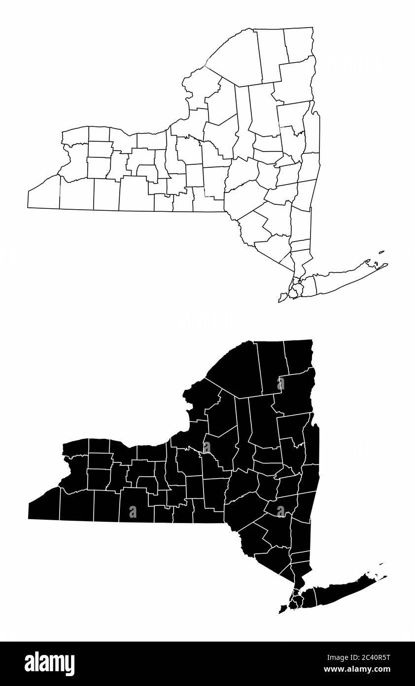 Mappe della contea di New York Illustrazione Vettoriale