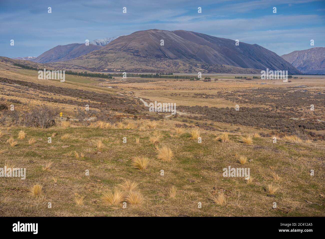 Vista panoramica del monte Domenica, Nuova Zelanda. La domenica del Monte è uno dei luoghi di tiro per il Signore degli anelli Foto Stock