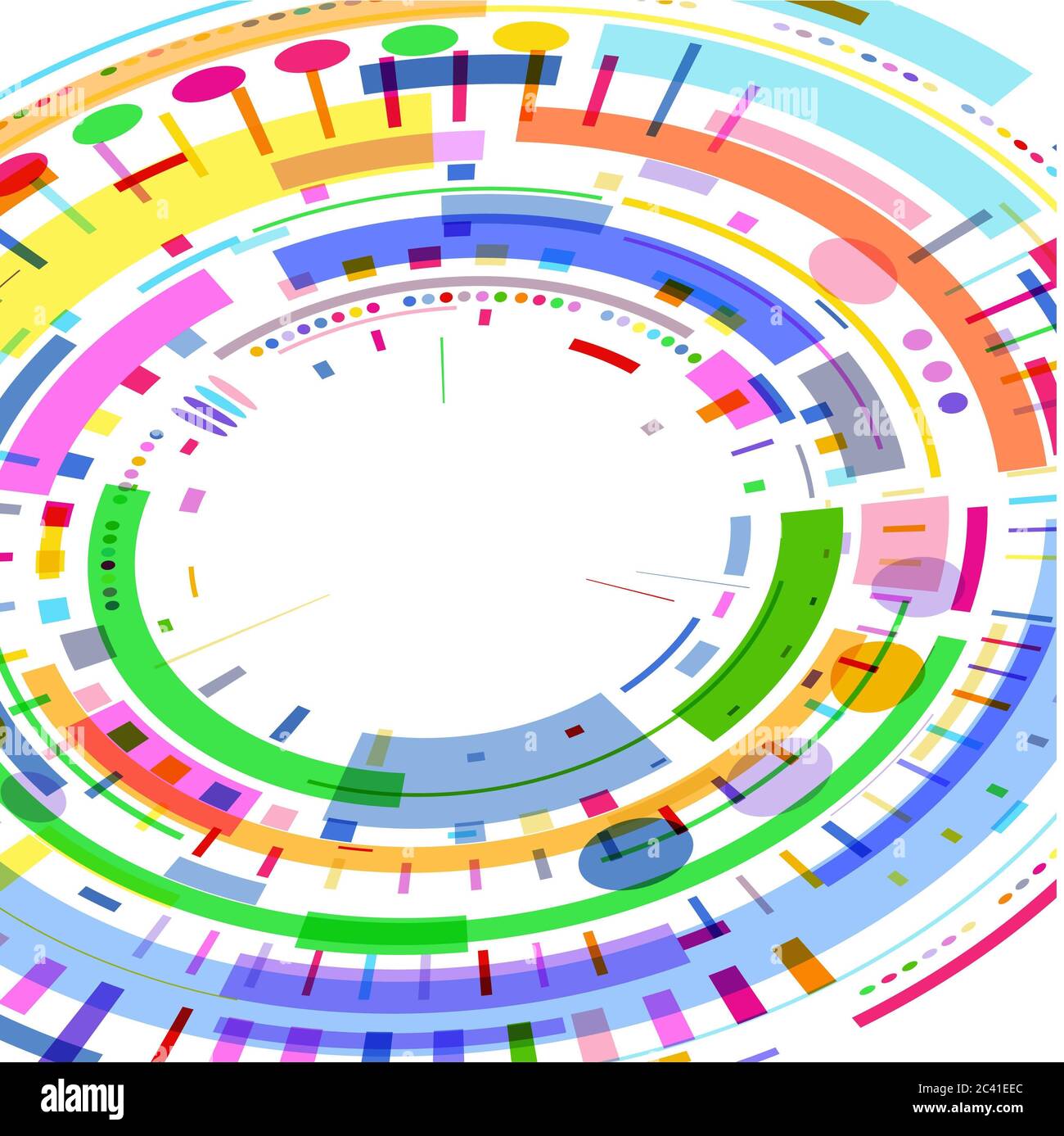 cerchio di forme geometriche colorate Foto Stock