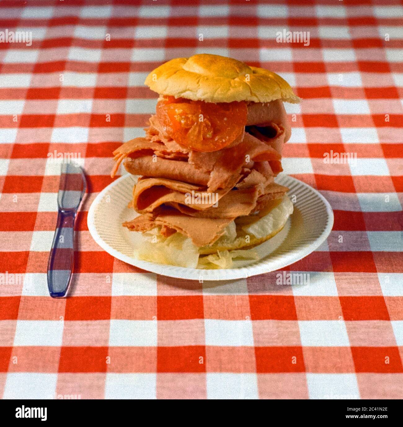 Liverwurst Sandwich on a Roll Foto Stock