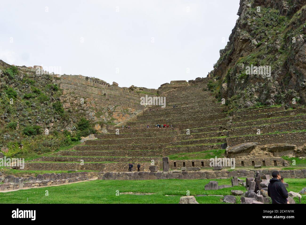 Ollantaytambo, Cuzco, Valle Sacra, Perù Foto Stock