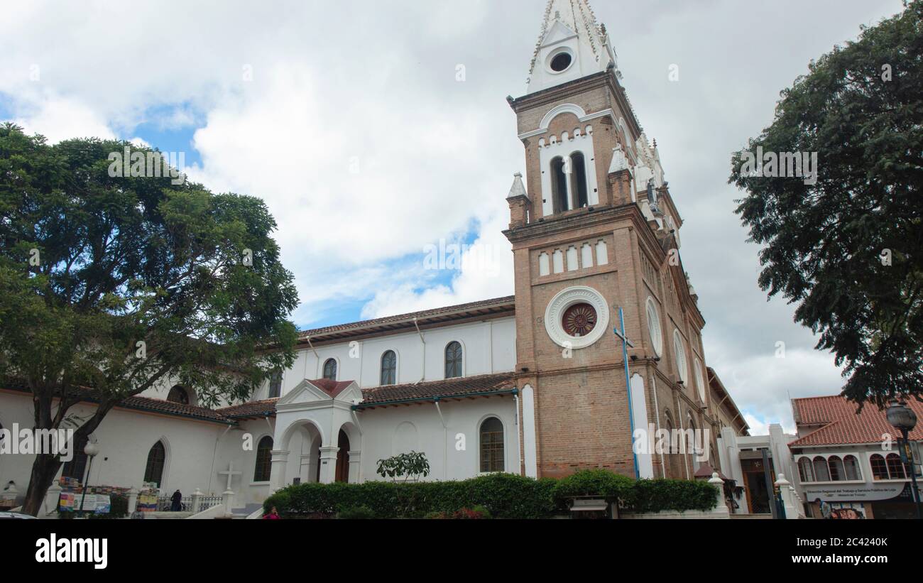 Inmaculada Concepcion de Loja, Loja / Ecuador - Marzo 30 2019: Vista della chiesa di Santo Domingo nel centro storico della città Foto Stock