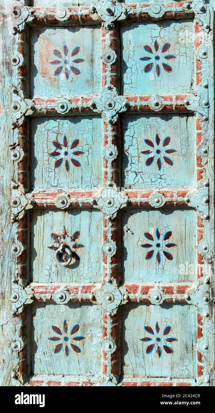 Cancello decorativo in Fort di Mehrangarh, Jodhpur, Rajasthan, India Foto Stock