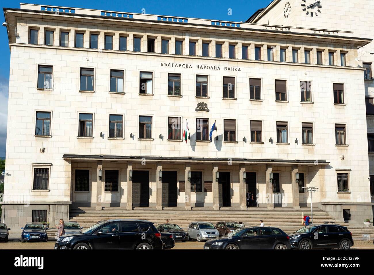 Sede della Banca nazionale bulgara nella capitale Sofia come banca centrale in Bulgaria, Europa orientale, Balcani, UE Foto Stock