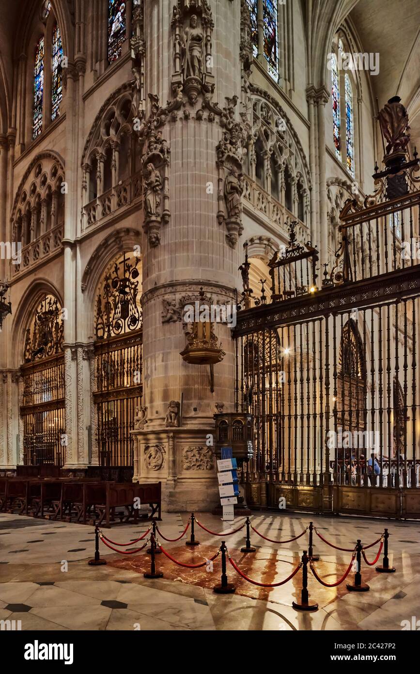 Cattedrale di Burgos: Tomba del cid campeador, Rodrigo Díaz de Vivar, Castilla y Leon, Spagna, Europa Foto Stock