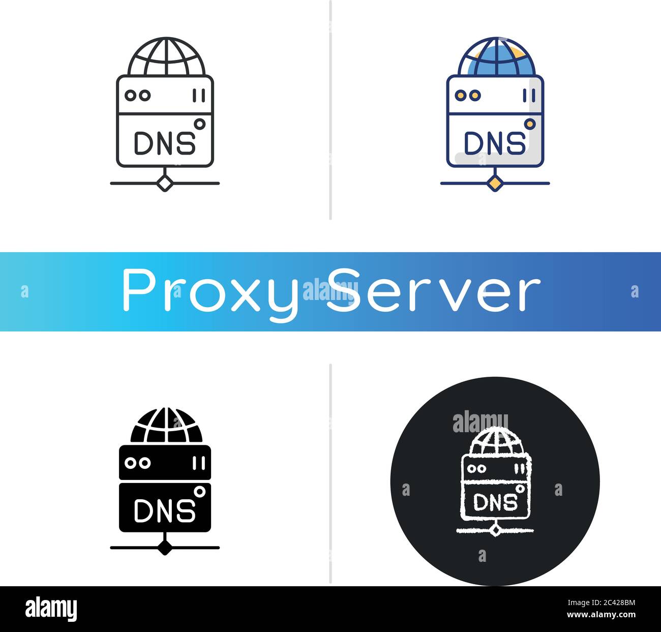 Icona del server DNS Illustrazione Vettoriale
