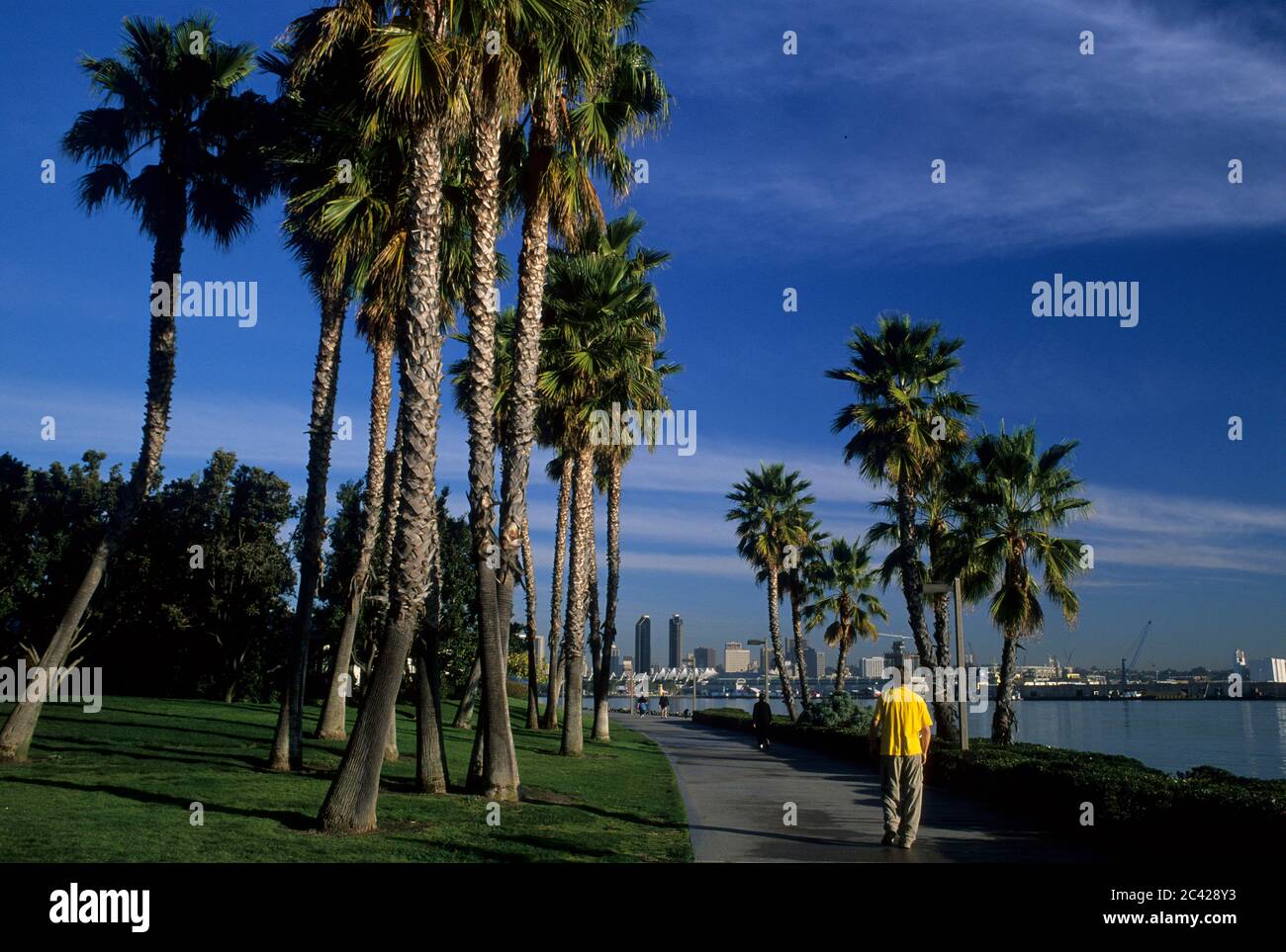 Bayshore Walkway, Tidelands Park, Coronado, California Foto Stock