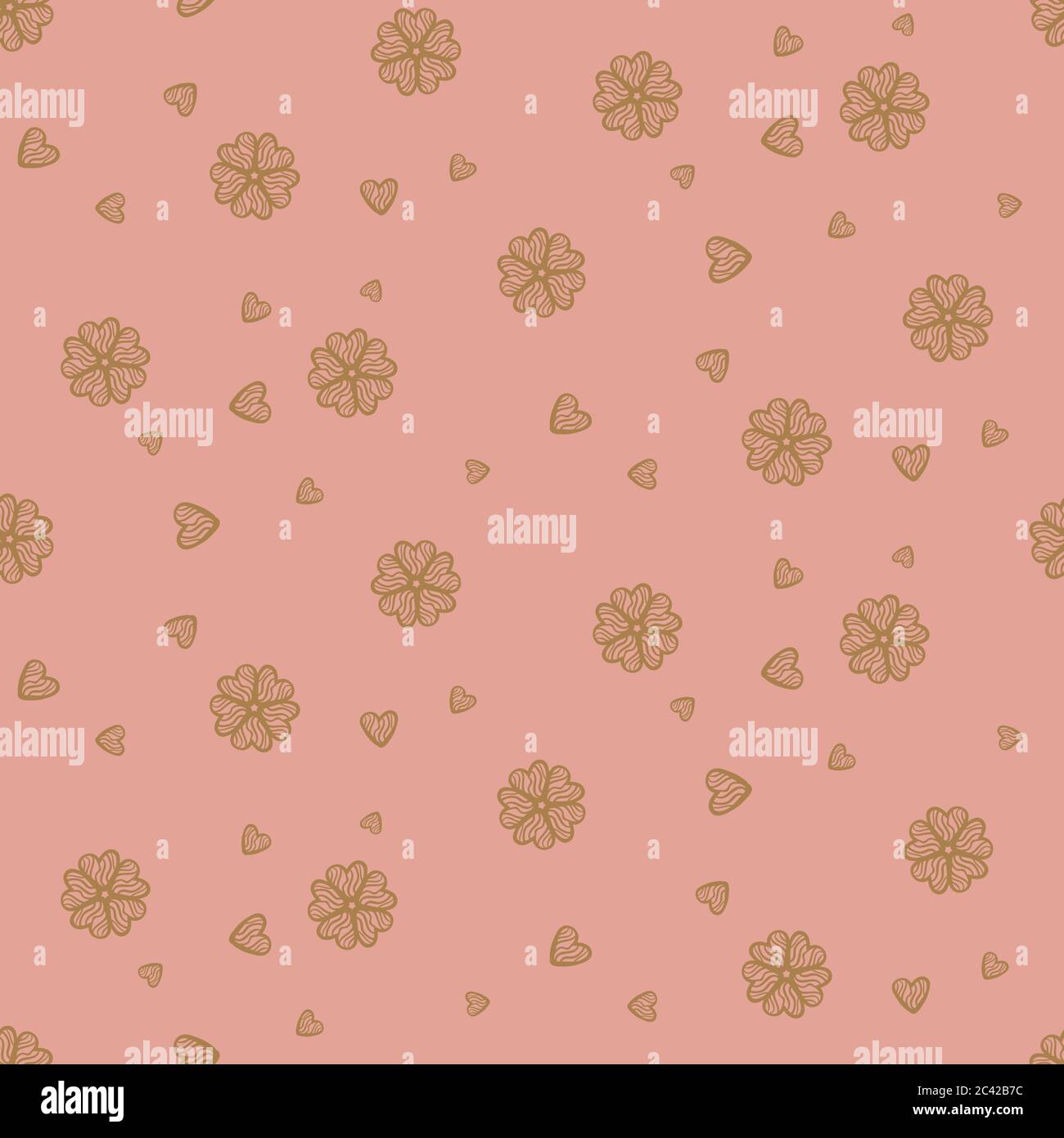 fiori e cuori senza cuciture vettore modello Illustrazione Vettoriale
