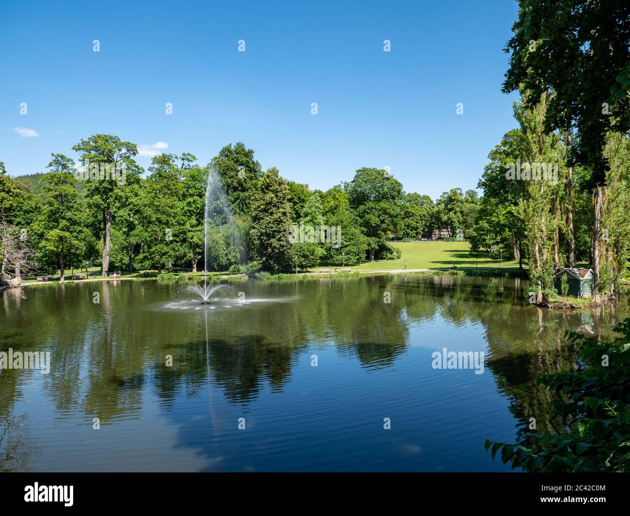 Parco cittadino di Meiningen in Turingia Foto Stock