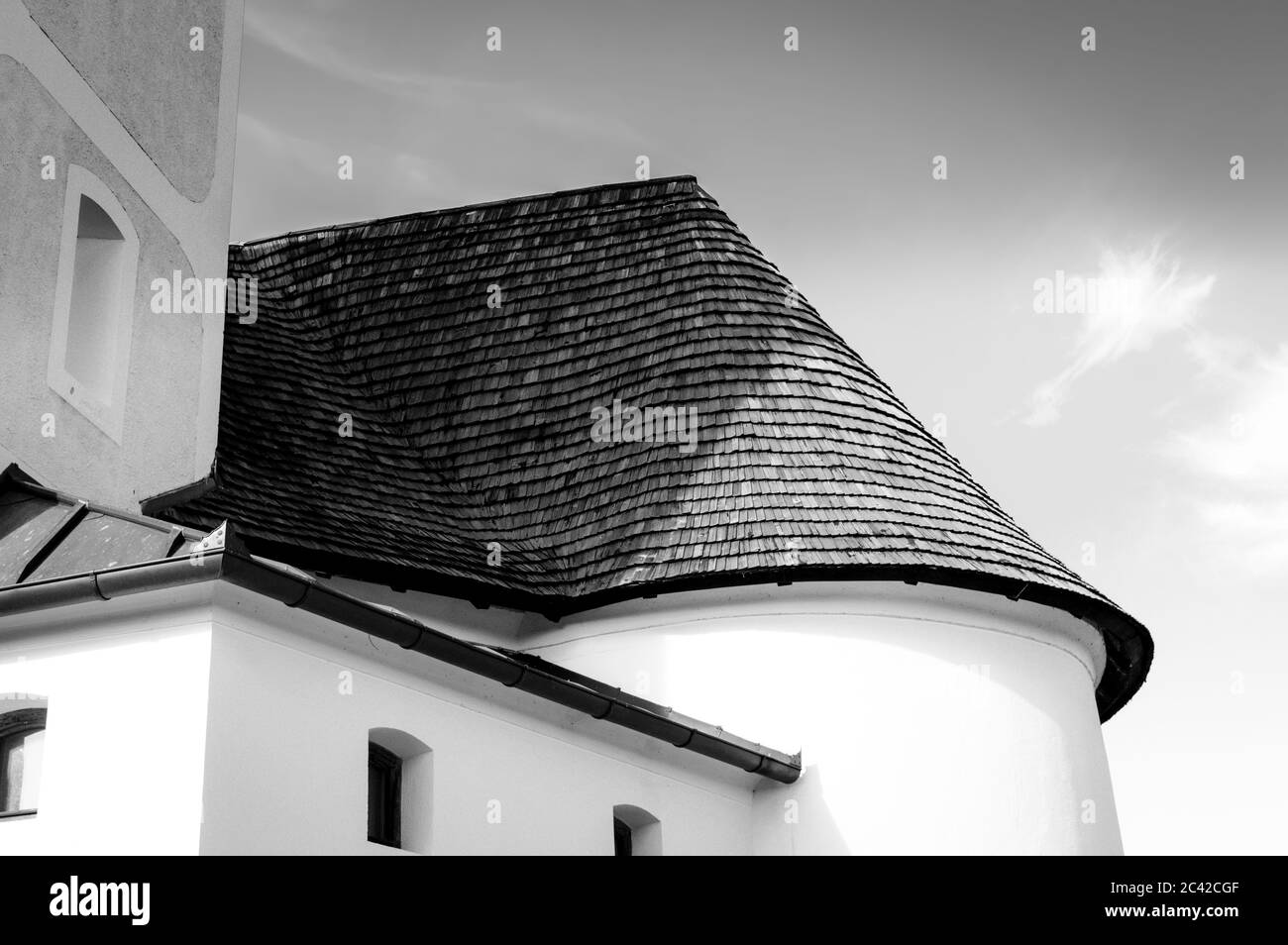 Chiesa in bianco e nero. Foto Stock