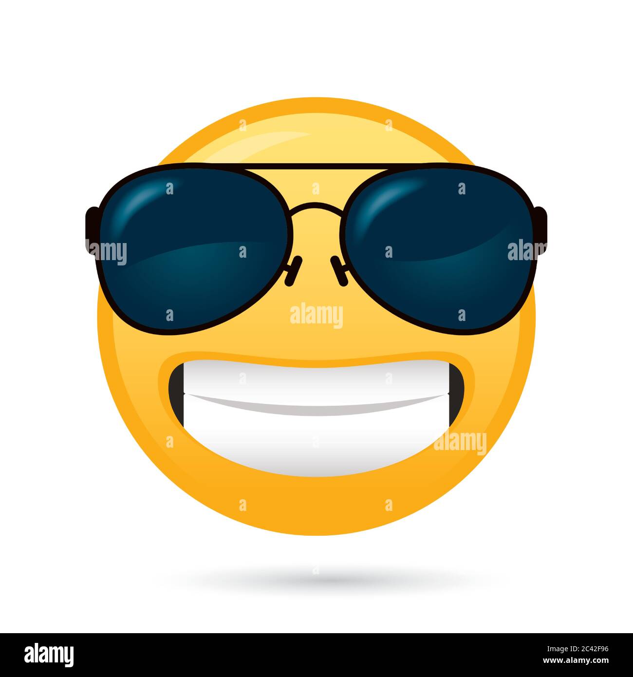 emoji faccia con occhiali da sole divertente carattere vettoriale  illustrazione disegno Immagine e Vettoriale - Alamy