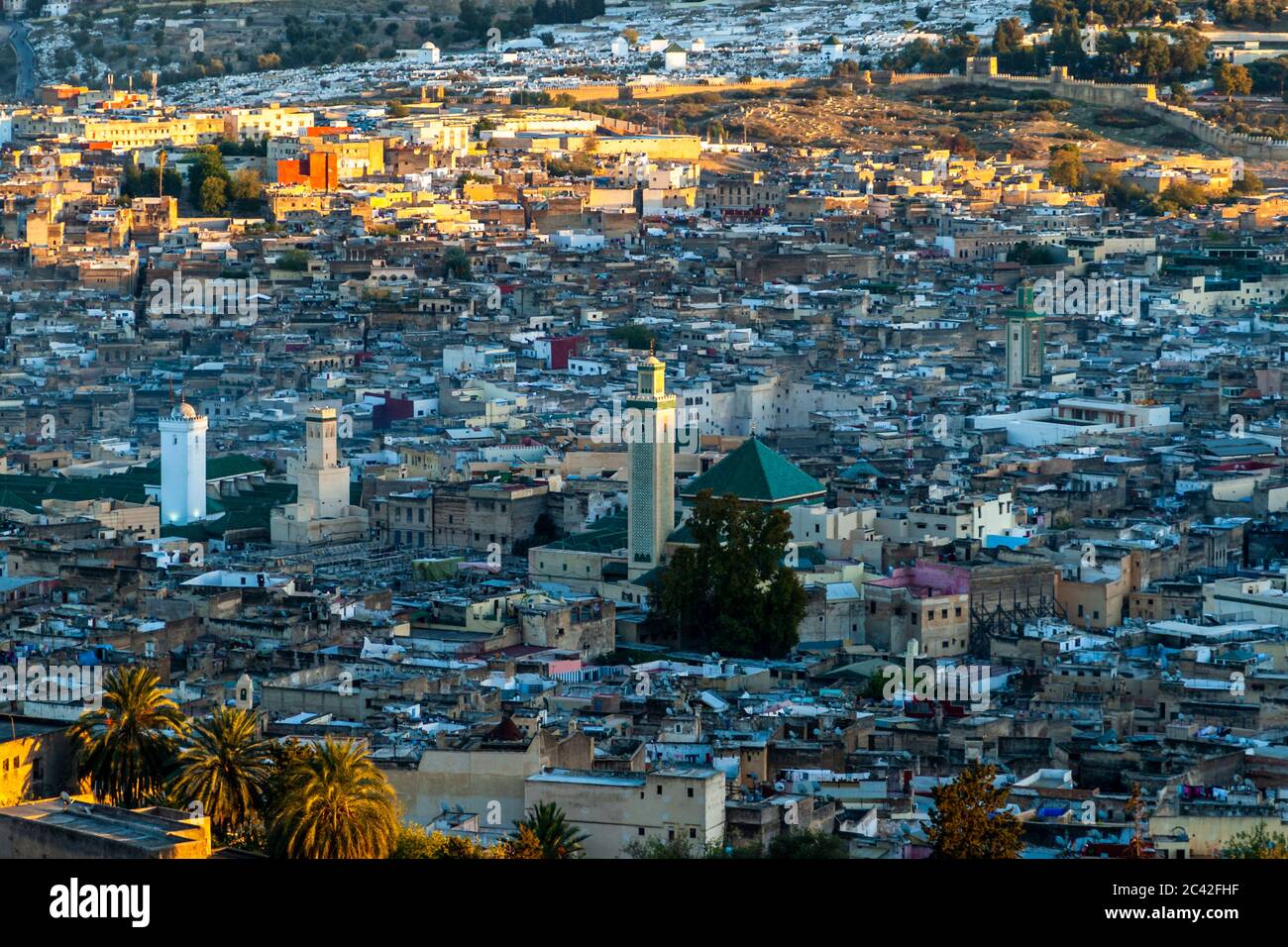 Paesaggio di Fès, Marocco Foto Stock