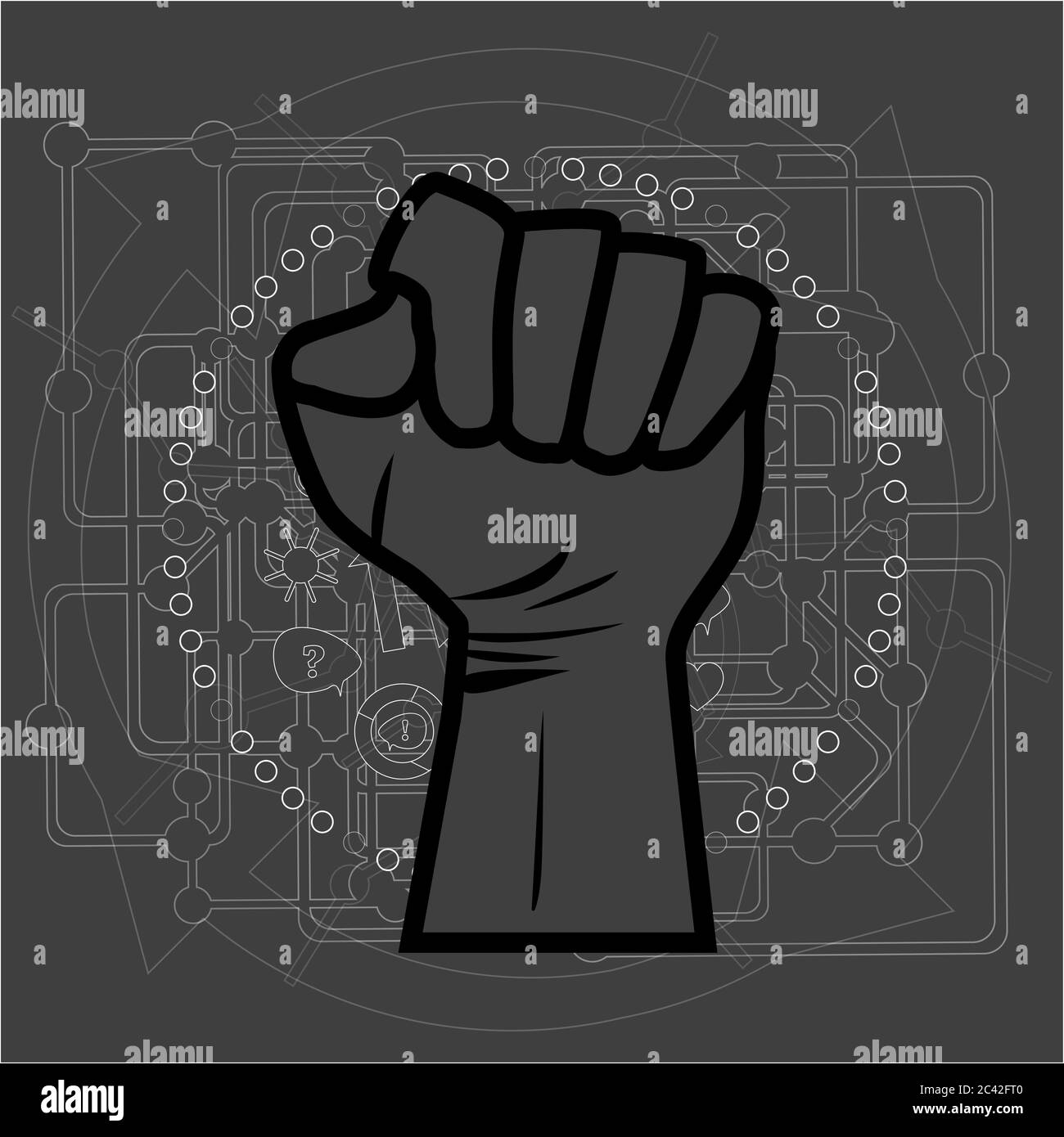 Simbolo della mano per le vite nere, la protesta è importante negli Stati Uniti per fermare la violenza ai neri. Tutte le vite nere contano. Messaggio per azione di protesta. Annata a mano s Foto Stock