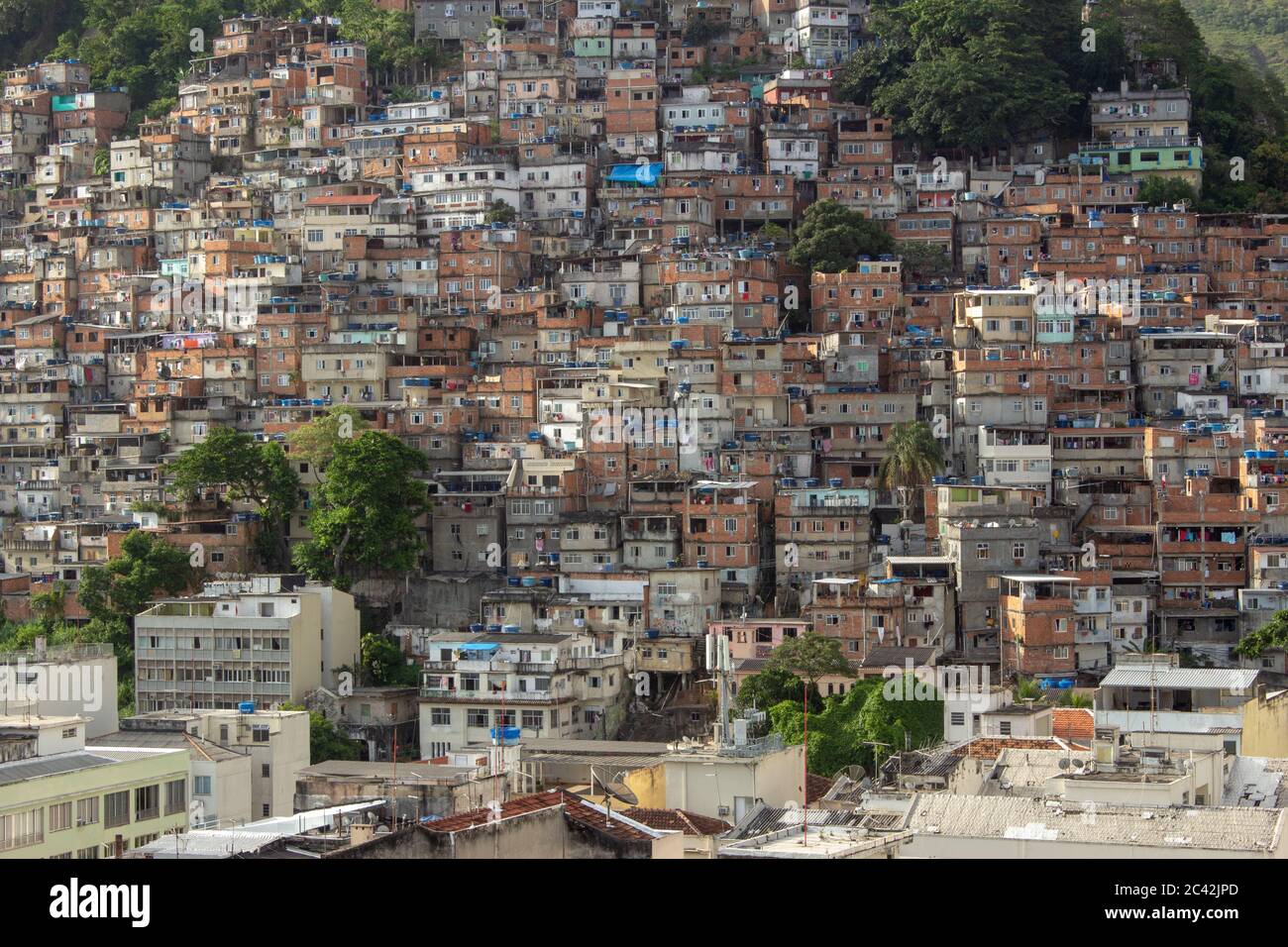 Cantagalo Favela, situato a Copacabana, Rio de janeiro Foto Stock