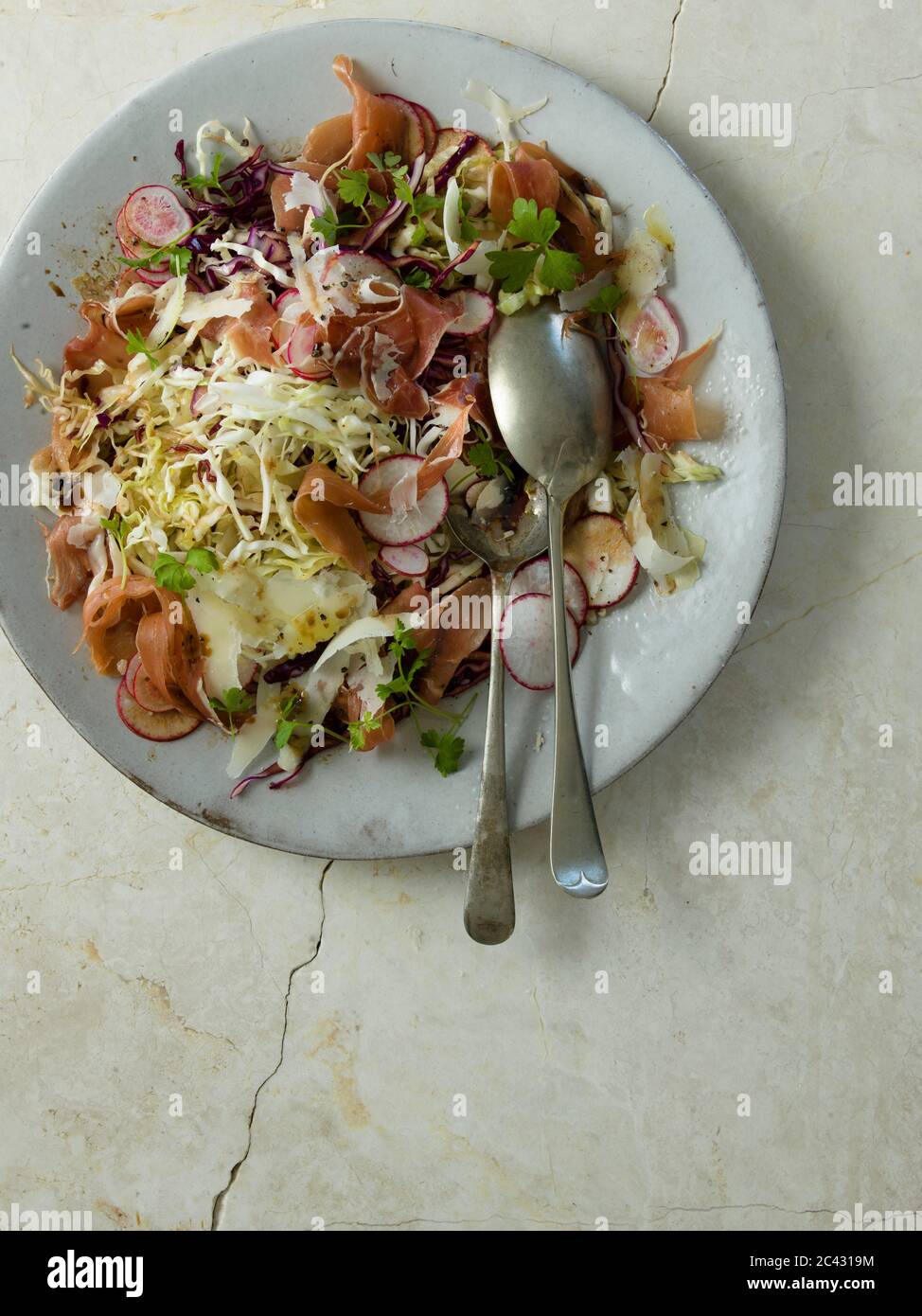 Cavolo, insalata di prosciutto di Parma Foto Stock