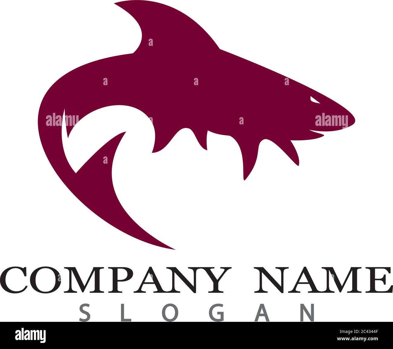 Disegno dell'illustrazione dell'icona vettoriale del modello del logo FISH Illustrazione Vettoriale