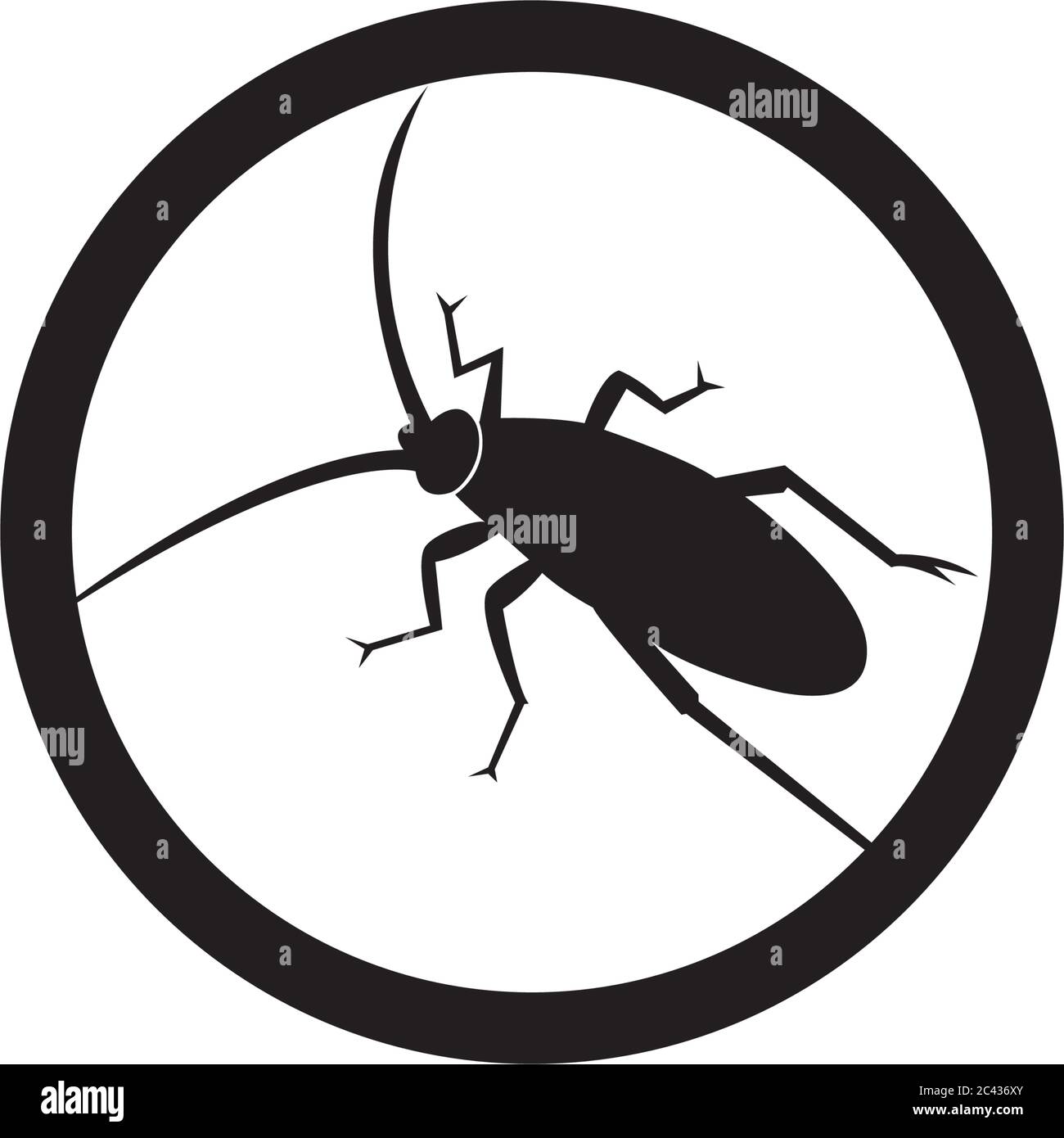 Disegno grafico con icona vettoriale del modello del logo di cockroach Illustrazione Vettoriale