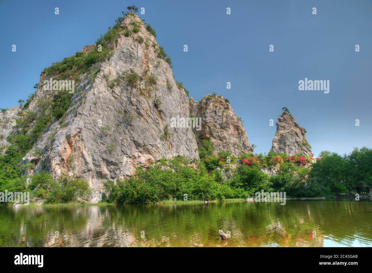 Vista sul Snake Hill Park a Ratchaburi, Thailandia Foto Stock