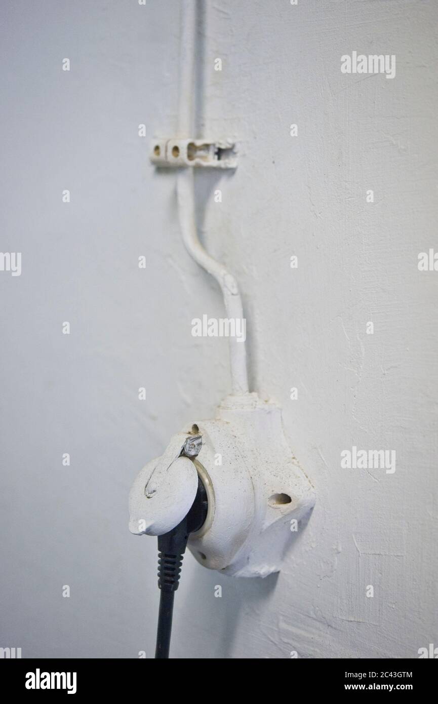 Collegare una presa, Monaco, Baviera, Germania Foto Stock