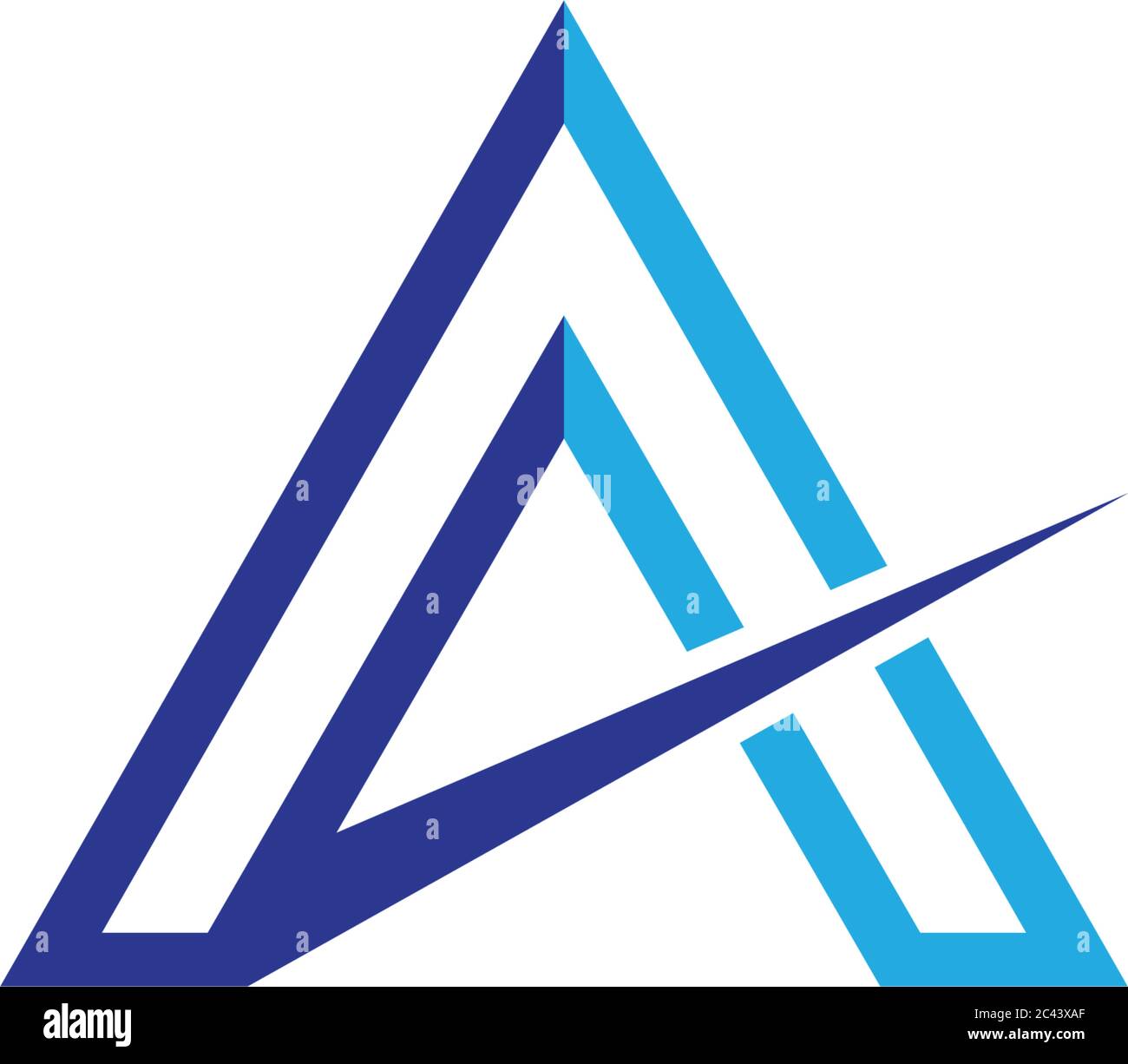 Una lettera del logo icona vettore illustration design Illustrazione Vettoriale