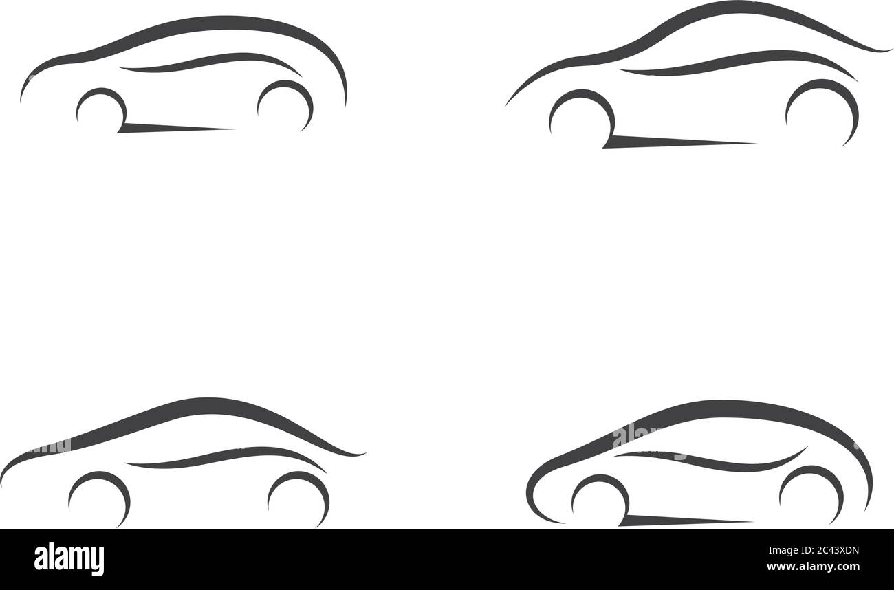 Disegno dell'illustrazione dell'icona vettoriale del modello del logo auto Illustrazione Vettoriale
