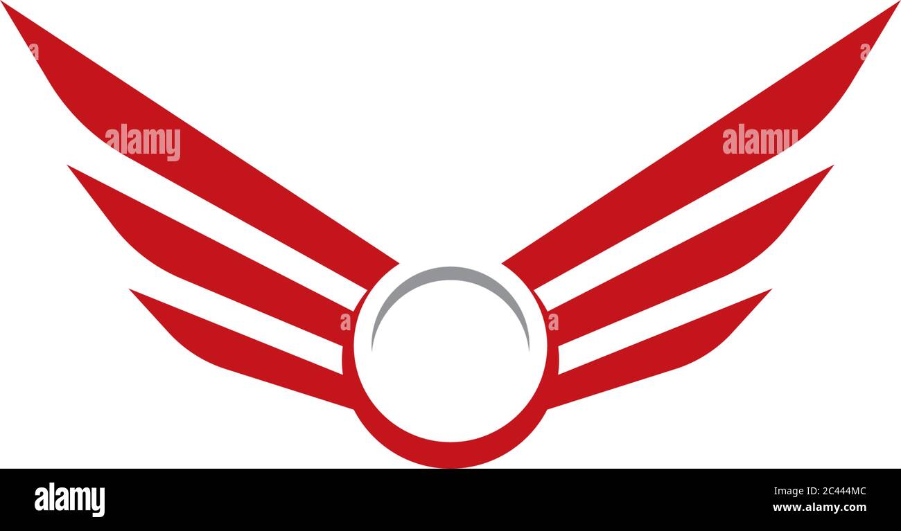 Modello logo Wing icona vettoriale Illustrazione Vettoriale