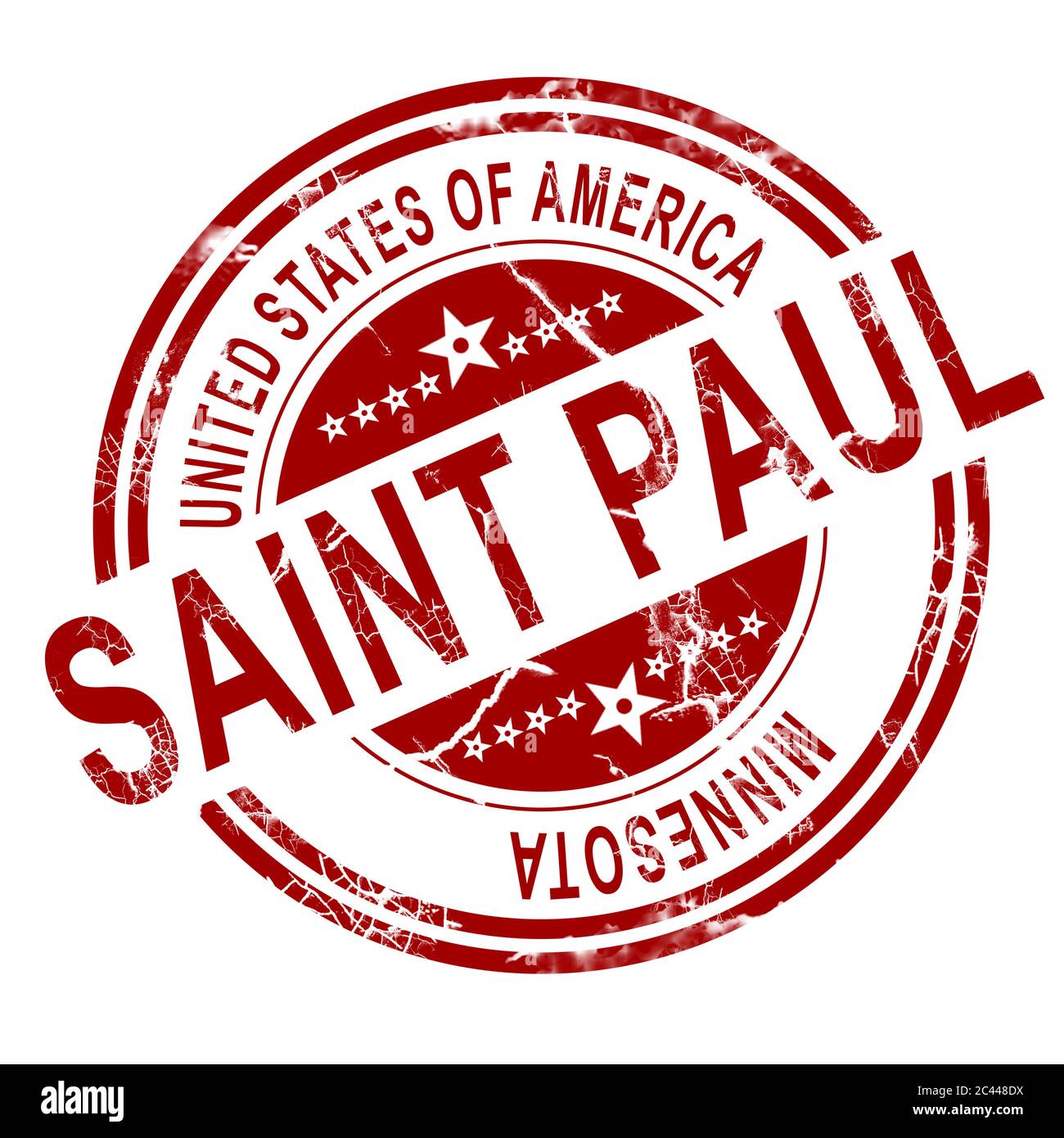 Red Saint Paul con sfondo bianco, rendering 3D Foto Stock