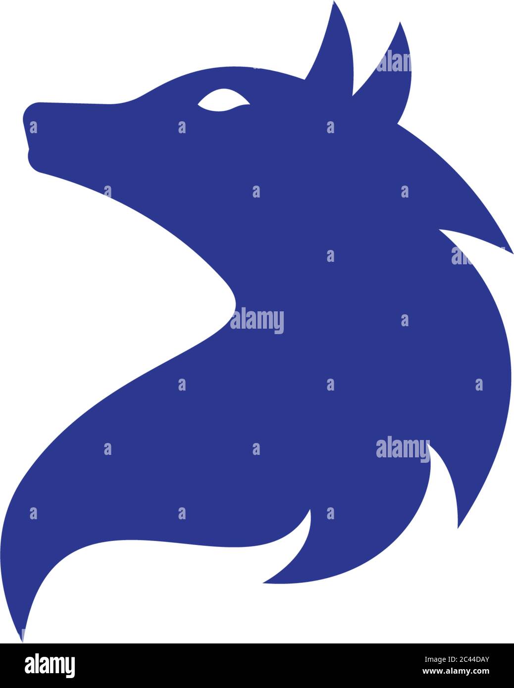 Disegno dell'illustrazione dell'icona vettoriale del modello del logo Wolf Illustrazione Vettoriale