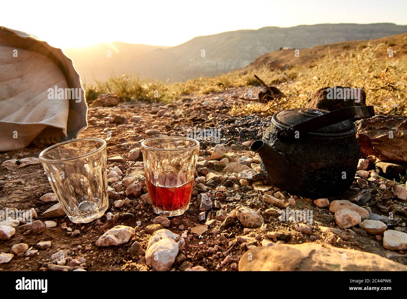 Tè in montagna, Giordania Foto Stock
