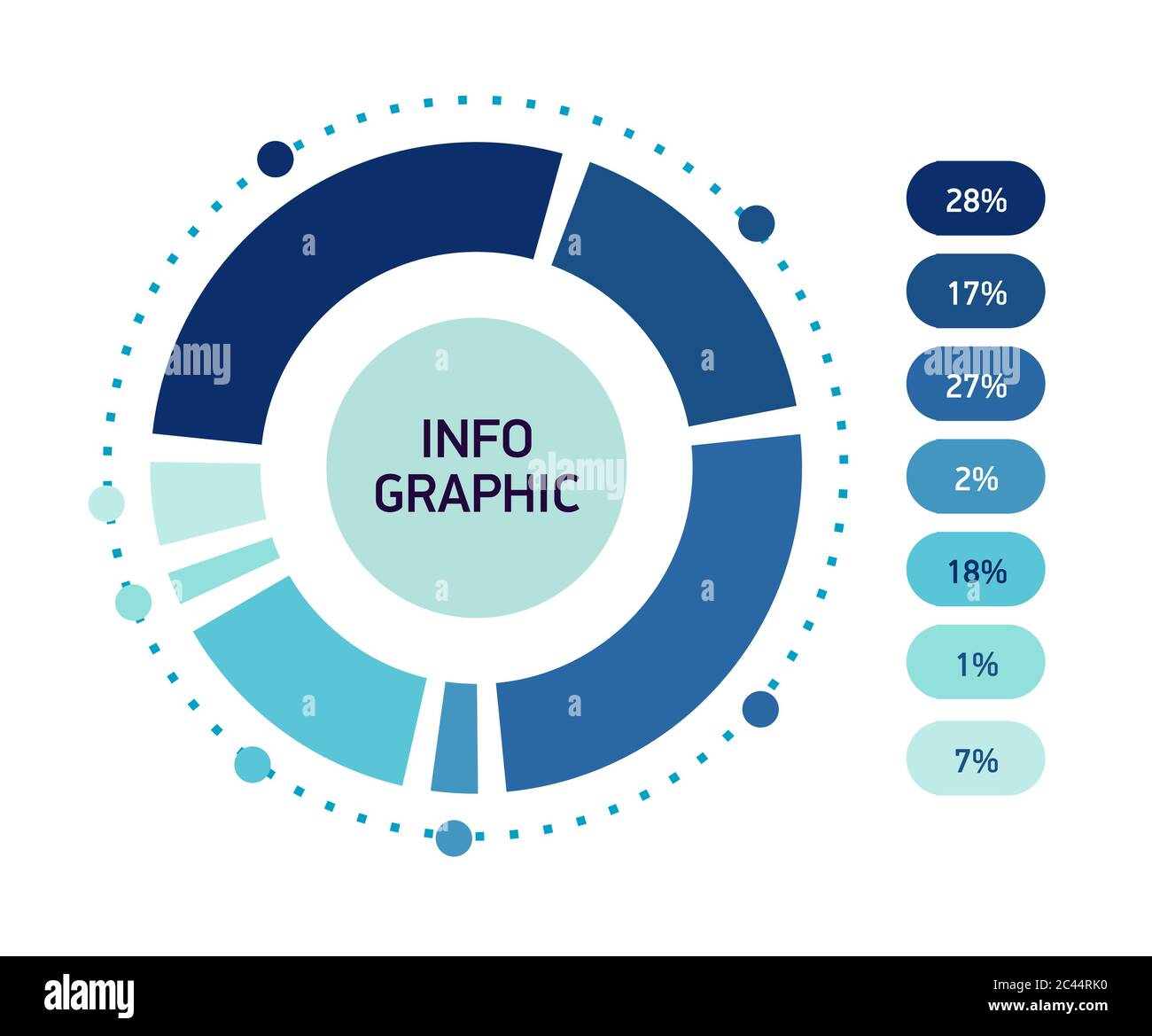 Cerchio di infografiche Blue Abstract. Schema del ciclo modello, grafico, grafico di presentazione. Concetto aziendale con opzioni. Illustrazione vettoriale in piano. Illustrazione Vettoriale