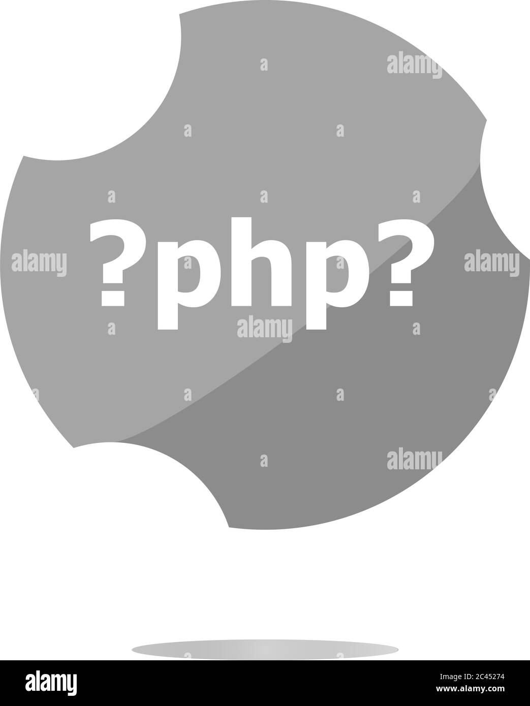 PHP icona segno. Linguaggio di programmazione il simbolo. Pulsanti dei cerchi Foto Stock