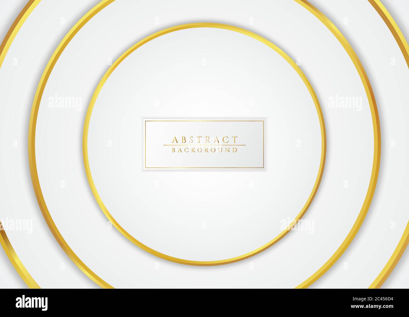 Cerchio oro metallizzato sovrapposizione strato disegno forma onda sfondo. Illustrazione vettoriale. Illustrazione Vettoriale