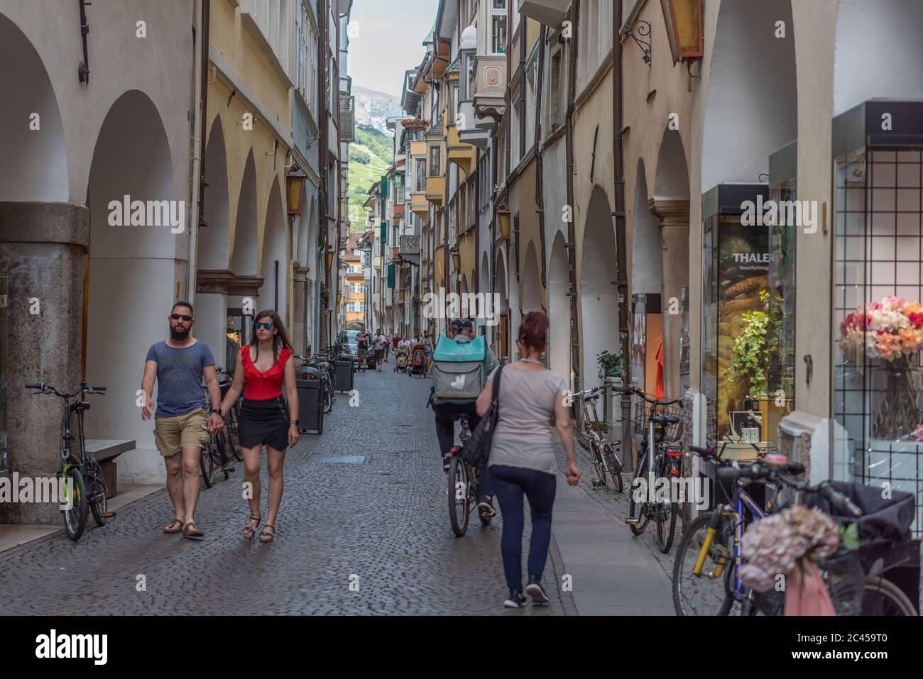 Bolzano, centro città, Alto Adige, Italia Foto Stock