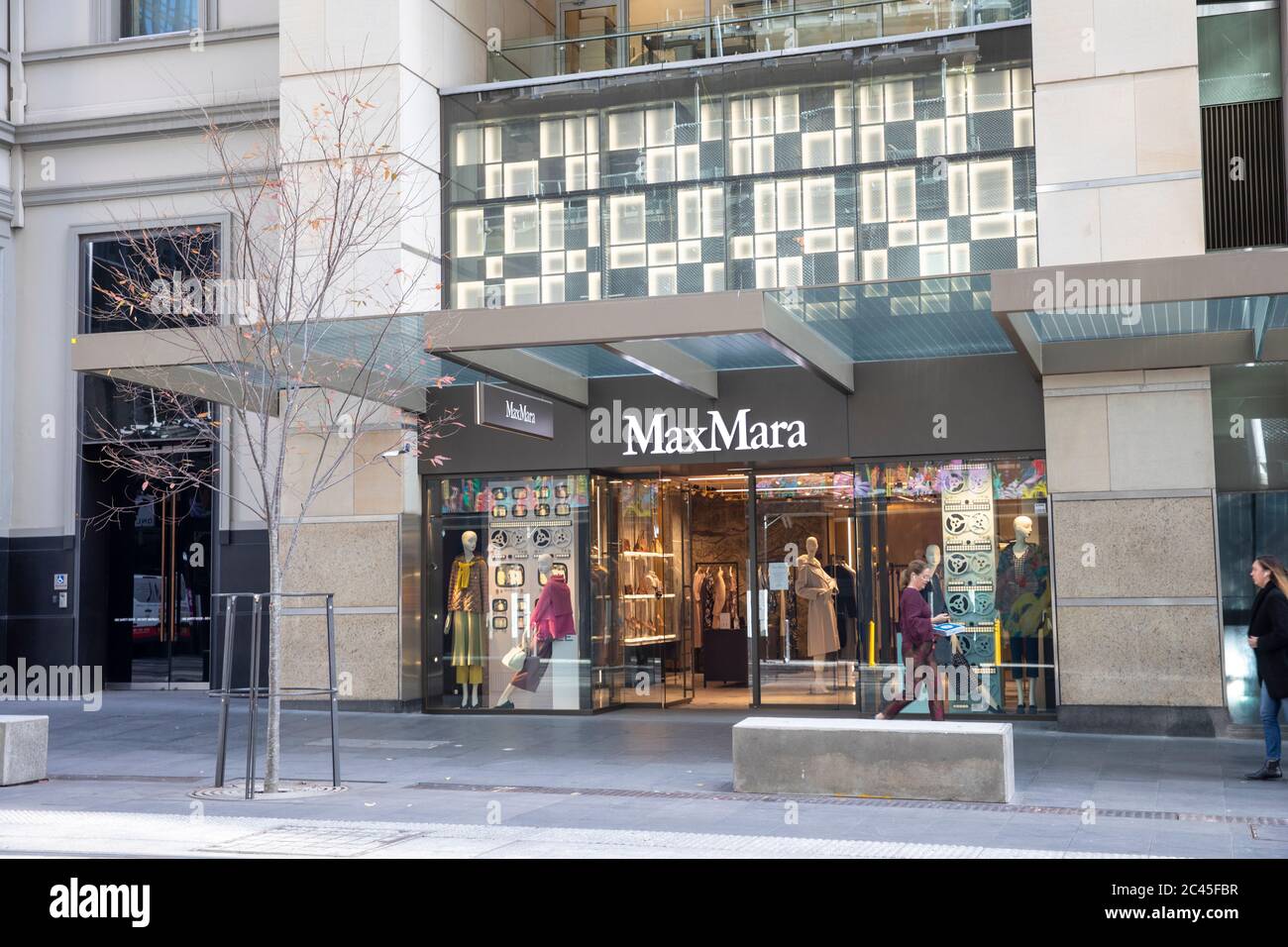 MaxMara marchio di moda italiano e il loro negozio nel centro di Sydney, NSW, Australia Foto Stock