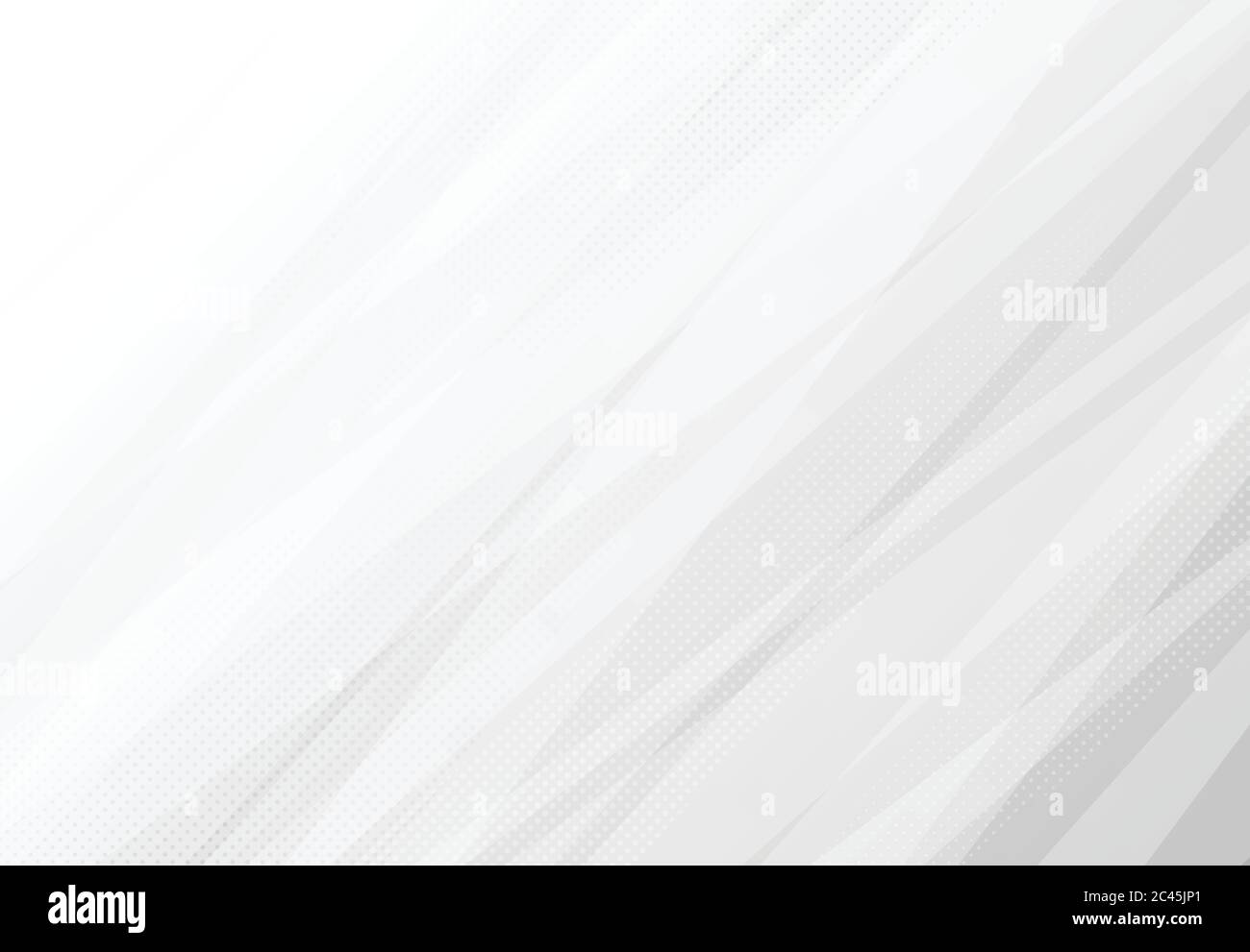 Design astratto con tecnologia grigio e bianco gradiente con sfondo decorativo a mezzitoni. Decorare per annuncio, poster, grafica, modello di design, Illustrazione Vettoriale