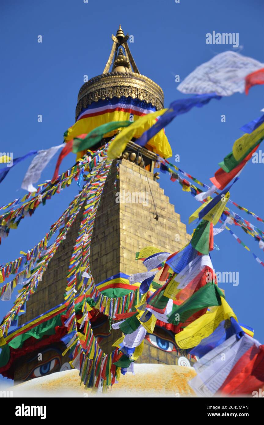 Stupa Boudhanath, Kathmandu, Nepal Foto Stock