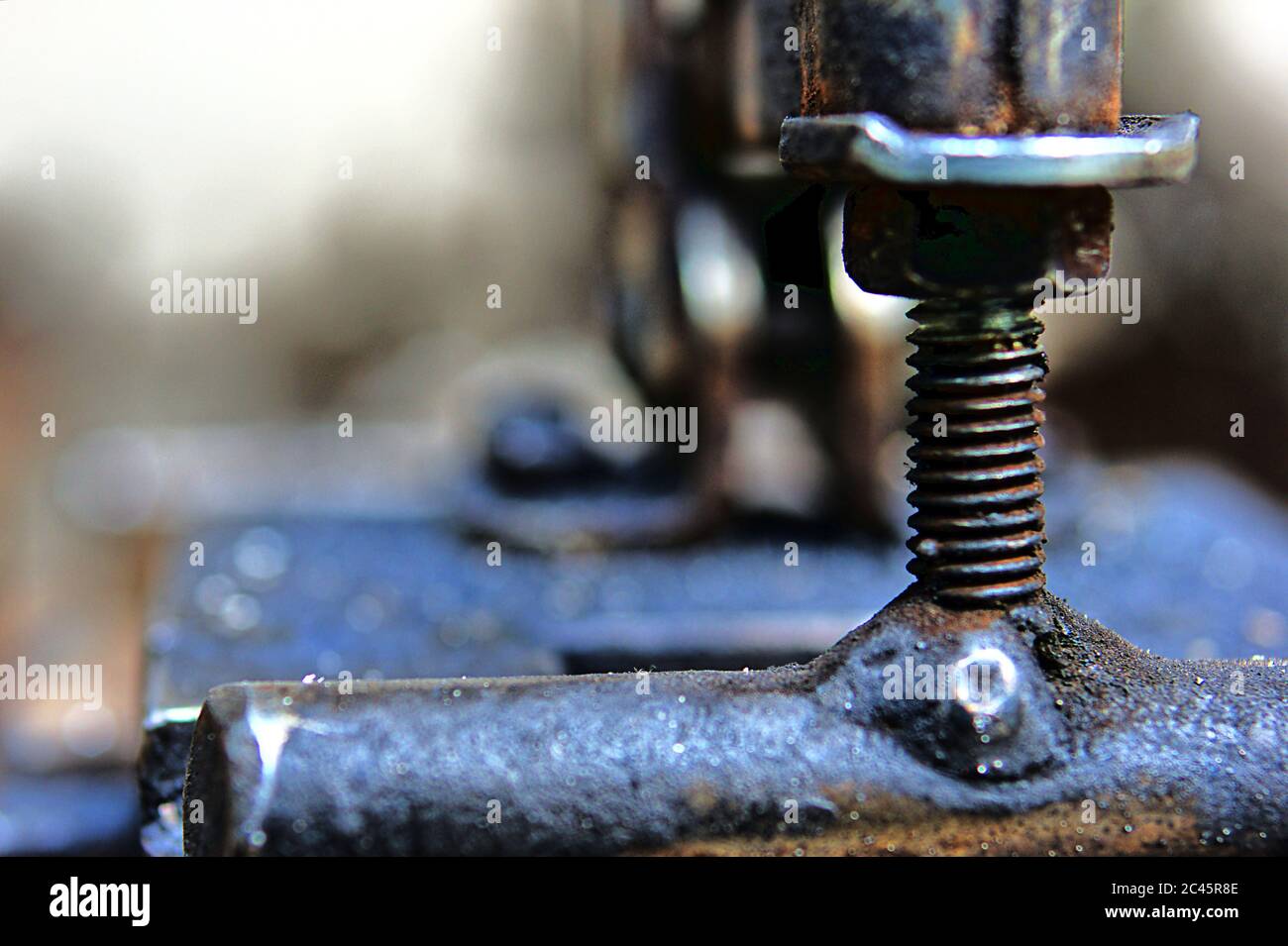 Asta filettata con vite per registrazione macro Foto Stock