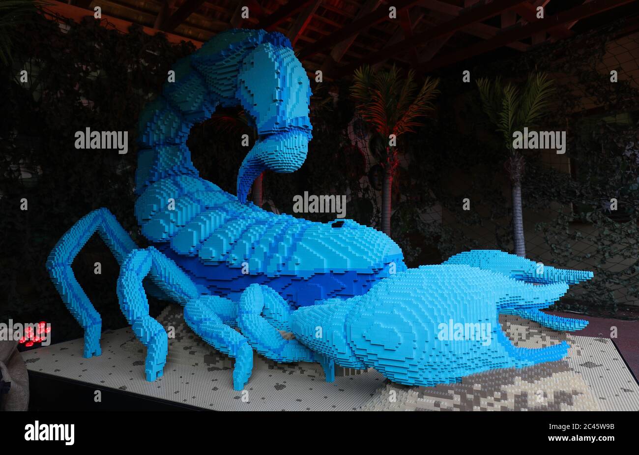 Un gigante LEGO con coda di grasso in mostra, parte del 'Supersized' di Marwell Zoo, una mostra LEGO di creature giocattolo in mattoni, prima della riapertura al pubblico da lunedì 29 giugno, in quanto ulteriori restrizioni di blocco dei coronavirus sono state abolite in Inghilterra. Foto Stock