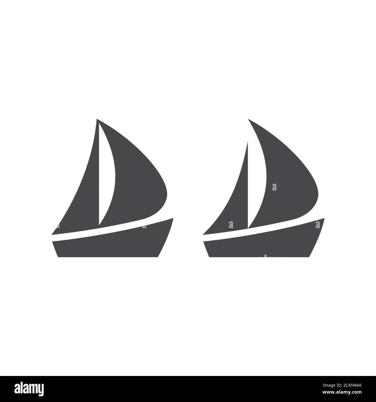 Barca o yacht semplice icona vettore nero. Simbolo del pittogramma dell'imbarcazione. Illustrazione Vettoriale