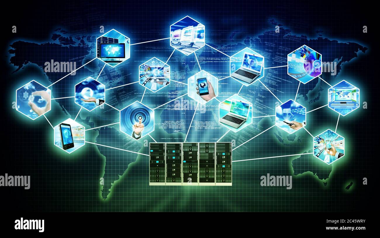 Concetto di tecnologia per server Internet Foto Stock