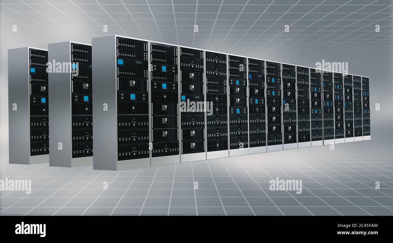 Cabinet per server Internet Cloud Foto Stock